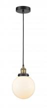  616-1PH-BAB-G201-8 - Beacon - 1 Light - 8 inch - Black Antique Brass - Cord hung - Mini Pendant