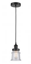 Innovations Lighting 616-1PH-BK-G184S - Canton - 1 Light - 5 inch - Matte Black - Cord hung - Mini Pendant