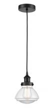  616-1PH-BK-G322 - Olean - 1 Light - 7 inch - Matte Black - Cord hung - Mini Pendant