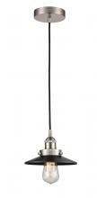 Innovations Lighting 616-1PH-SN-M6-BK - Edison - 1 Light - 8 inch - Brushed Satin Nickel - Cord hung - Mini Pendant