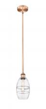  616-1S-AC-G557-6CL - Vaz - 1 Light - 6 inch - Antique Copper - Cord hung - Mini Pendant