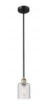  616-1S-BAB-G112C-5CL - Cobbleskill - 1 Light - 5 inch - Black Antique Brass - Cord hung - Mini Pendant