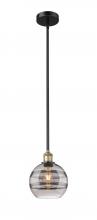  616-1S-BAB-G556-8SM - Rochester - 1 Light - 8 inch - Black Antique Brass - Cord hung - Mini Pendant
