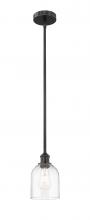  616-1S-BK-G558-6CL - Bella - 1 Light - 6 inch - Matte Black - Cord hung - Mini Pendant