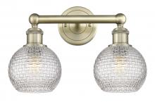  616-2W-AB-G122C-6CL - Athens - 2 Light - 15 inch - Antique Brass - Bath Vanity Light