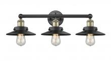  616-3W-BAB-M6-BK - Edison - 3 Light - 26 inch - Black Antique Brass - Bath Vanity Light