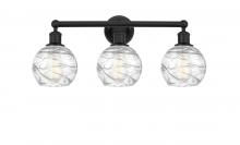  616-3W-BK-G1213-6 - Athens Deco Swirl - 3 Light - 24 inch - Matte Black - Bath Vanity Light