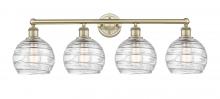  616-4W-AB-G1213-8 - Athens Deco Swirl - 4 Light - 35 inch - Antique Brass - Bath Vanity Light