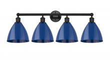  616-4W-BK-MBD-75-BL - Plymouth - 4 Light - 35 inch - Matte Black - Bath Vanity Light