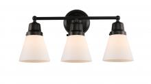  623-3W-BK-G61 - Cone - 3 Light - 22 inch - Matte Black - Bath Vanity Light