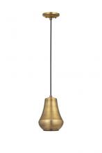  654-1P-BB-7-LED - Hartford - 1 Light - 7 inch - Brushed Brass - Cord hung - Mini Pendant