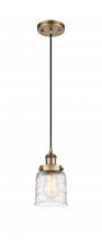  916-1P-BB-G513-LED - Bell - 1 Light - 5 inch - Brushed Brass - Cord hung - Mini Pendant