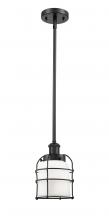  916-1S-BK-G51-CE-LED - Bell Cage - 1 Light - 5 inch - Matte Black - Mini Pendant