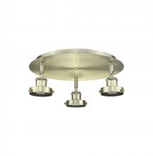  916-3C-AB - Ballston Urban - 3 Light - 15 inch - Antique Brass - Flush Mount