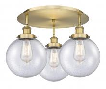  916-3C-BB-G204-8 - Beacon - 3 Light - 20 inch - Brushed Brass - Flush Mount