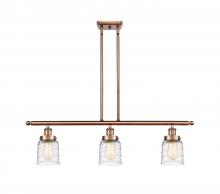  916-3I-AC-G513 - Bell - 3 Light - 36 inch - Antique Copper - Stem Hung - Island Light