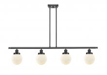  916-4I-BK-G201-6 - Beacon - 4 Light - 48 inch - Matte Black - Stem Hung - Island Light