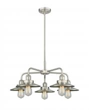  916-5CR-SN-M2-SN - Edison - 5 Light - 27 inch - Satin Nickel - Chandelier