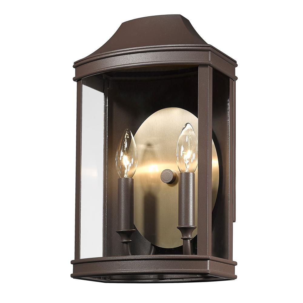 Cohen TBZ Outdoor Wall Mount in Textured Bronze with Brushed Champagne Bronze Shade