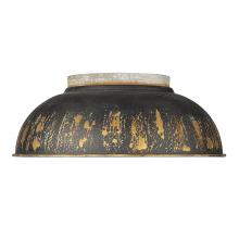  0865-FM AGV-ABI - Kinsley Flush Mount in Aged Galvanized Steel with Antique Black Iron Shade