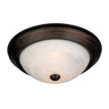 Golden 1260-13 RBZ - Two Light Rubbed Bronze Marbled Glass Bowl Flush Mount