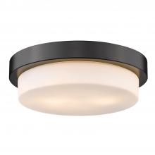  1270-13 BLK - Multi-Family 13" Flush Mount in Matte Black with Opal Glass