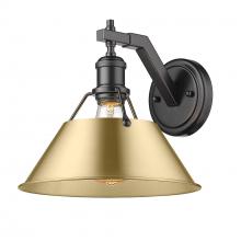  3306-1W BLK-BCB - Orwell BLK 1 Light Wall Sconce in Matte Black with Brushed Champagne Bronze shade