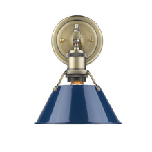  3306-BA1 AB-NVY - Orwell AB 1 Light Bath Vanity in Aged Brass with Matte Navy shade