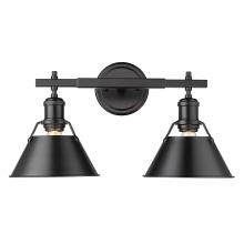  3306-BA2 BLK-BLK - Orwell BLK 2 Light Bath Vanity in Matte Black with Matte Black shades