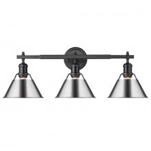  3306-BA3 BLK-CH - Orwell BLK 3 Light Bath Vanity in Matte Black with Chrome shades