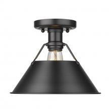  3306-FM BLK-BLK - Orwell BLK Flush Mount in Matte Black with Matte Black shade