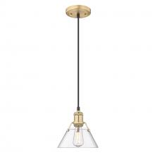 Golden 3306-S BCB-CLR - Orwell 7.5" Wide Small Pendant in Brushed Champagne Bronze with Clear Glass