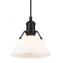  3306-S BLK-OP - Orwell BLK Small Pendant - 7" in Matte Black with Opal Glass