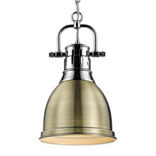  3602-S CH-AB - Duncan Small Pendant with Chain