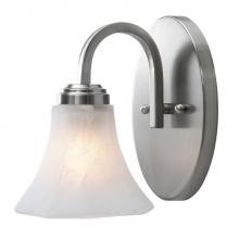  7158-BA1 PW - One Light Pewter Chiseled Marble Glass Wall Light