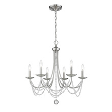  7644-6 PW - Mirabella 6 Light Chandelier in Pewter