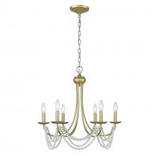  7646-6 GA - Serafina 6 Light Chandelier in Golden Aura