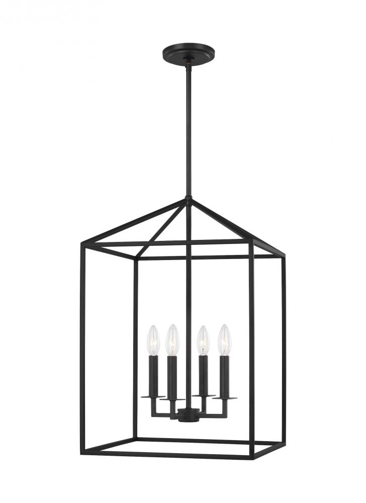 Perryton transitional 4-light indoor dimmable medium ceiling pendant hanging chandelier light in mid