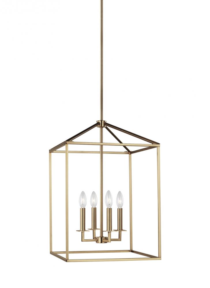 Perryton transitional 4-light indoor dimmable medium ceiling pendant hanging chandelier light in sat