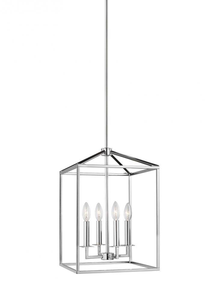 Perryton transitional 4-light indoor dimmable small ceiling pendant hanging chandelier light in chro