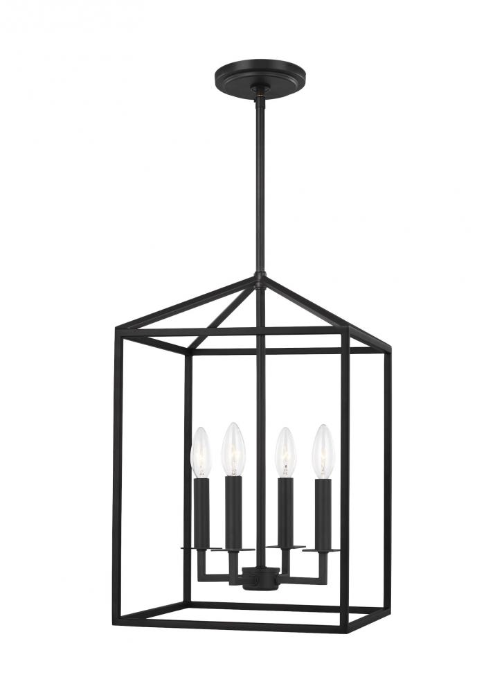 Perryton transitional 4-light indoor dimmable small ceiling pendant hanging chandelier light in midn