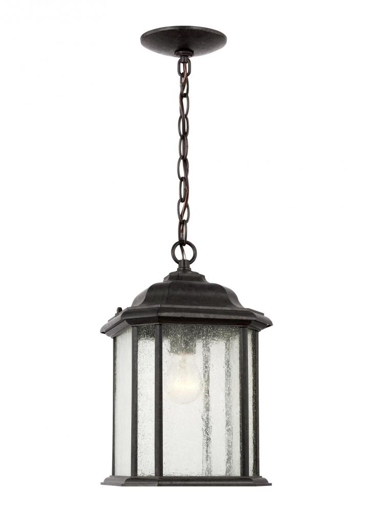 Kent traditional 1-light outdoor exterior ceiling hanging pendant in oxford bronze finish with clear