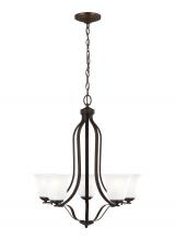 Generation Lighting 3139005-710 - Emmons traditional 5-light indoor dimmable ceiling chandelier pendant light in bronze finish with sa