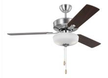  3LD48BSD - Linden 48'' traditional dimmable LED indoor brushed steel silver ceiling fan with light kit
