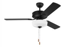  3LD48MBKD - Linden 48'' traditional dimmable LED indoor midnight black ceiling fan with light kit and re