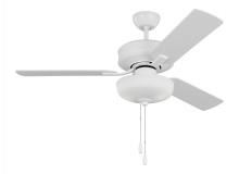  3LD48RZWD - Linden 48'' traditional dimmable LED indoor matte white ceiling fan with light kit and rever