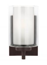  4137301-710 - Elmwood Park traditional 1-light indoor dimmable bath vanity wall sconce in bronze finish with satin