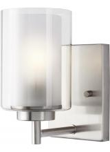 4137301-962 - Elmwood Park traditional 1-light indoor dimmable bath vanity wall sconce in brushed nickel silver fi