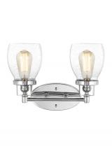 Generation Lighting 4414502-05 - Belton transitional 2-light indoor dimmable bath vanity wall sconce in chrome silver finish with cle