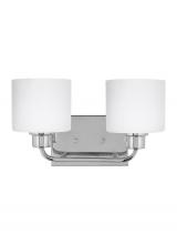 Generation Lighting 4428802-05 - Canfield modern 2-light indoor dimmable bath vanity wall sconce in chrome silver finish with etched